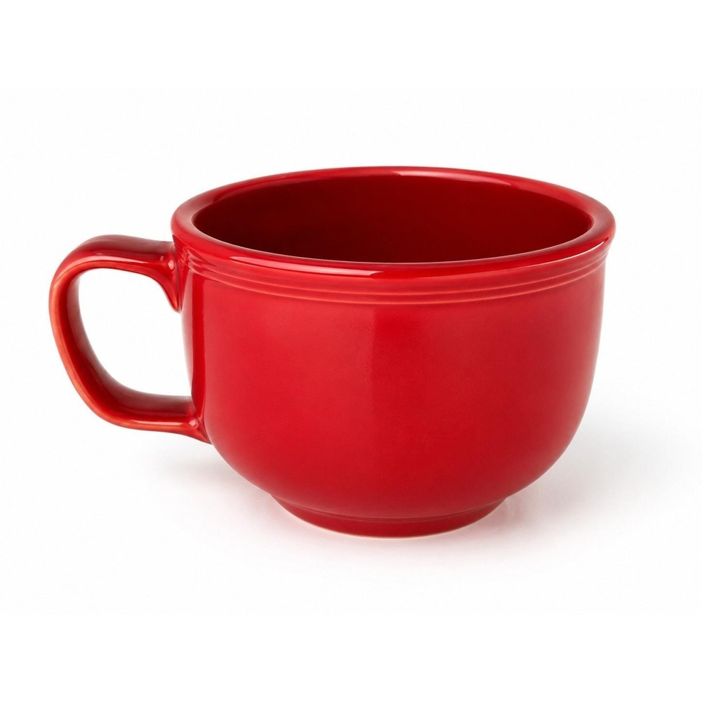 Homer Laughlin Fiesta Scarlet Red Jumbo Soup Mug Cup USA 18 Oz Ceramic Fiestawar